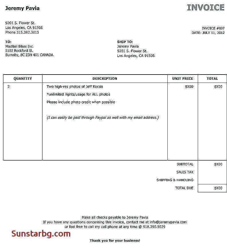 59 Report Personal Invoice Template In Word Now by Personal Invoice Template In Word