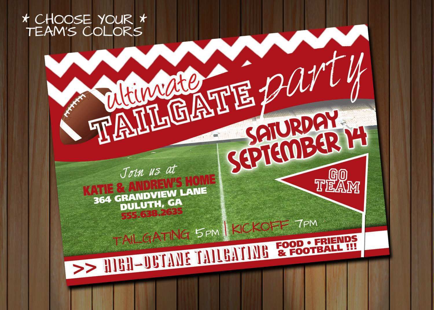 Free Football Tailgate Flyer Template Cards Design Templates