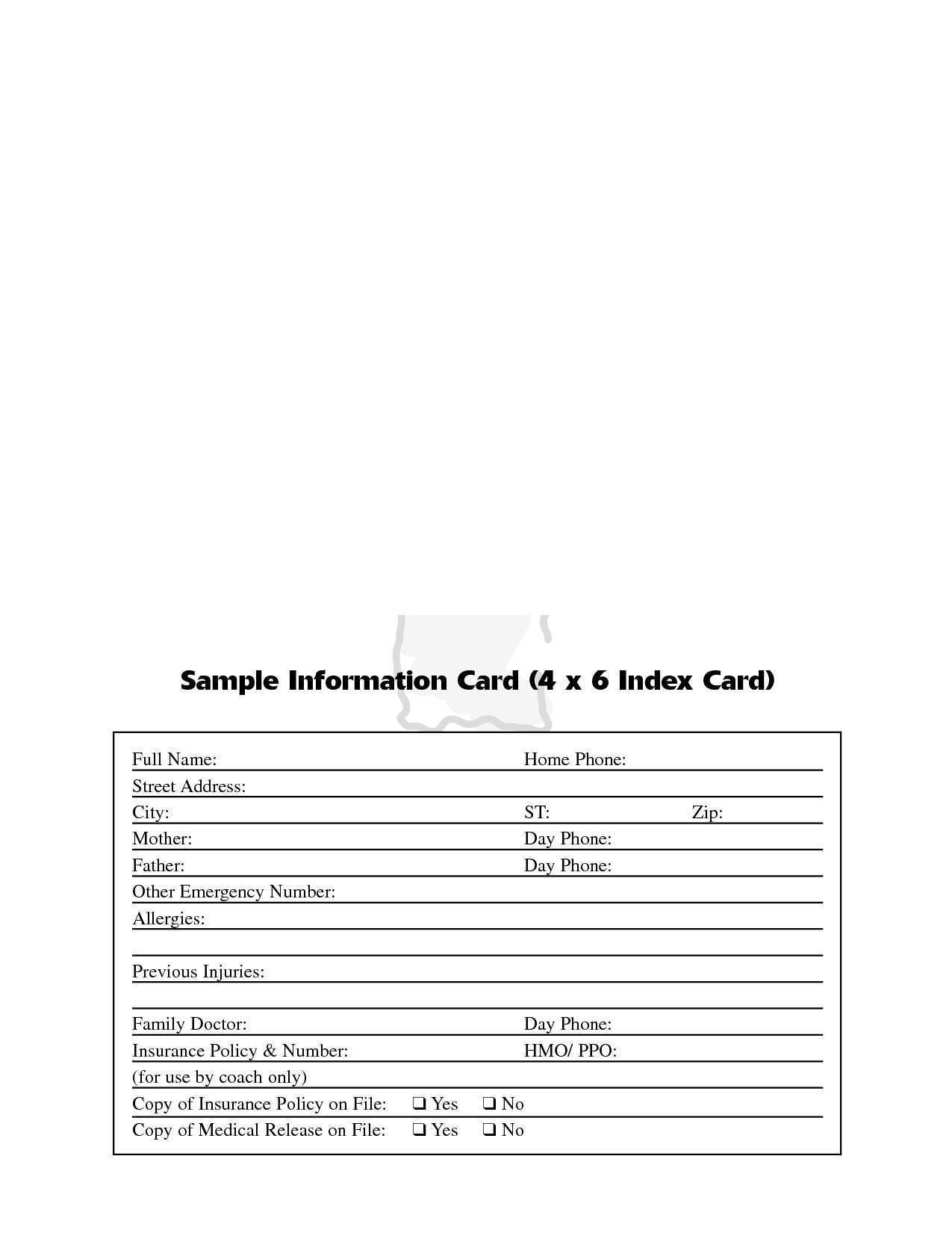 60 Best 4 X 6 Index Card Template Word Layouts by 4 X 6 Index Card Template Word