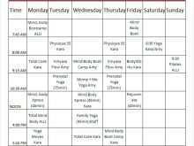 60 Blank Yoga Class Schedule Template in Photoshop by Yoga Class Schedule Template