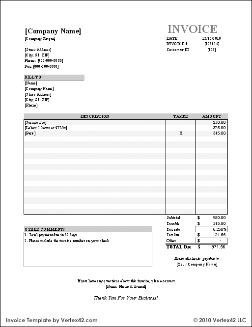 60 How To Create Blank Invoice Template Xls Photo by Blank Invoice Template Xls