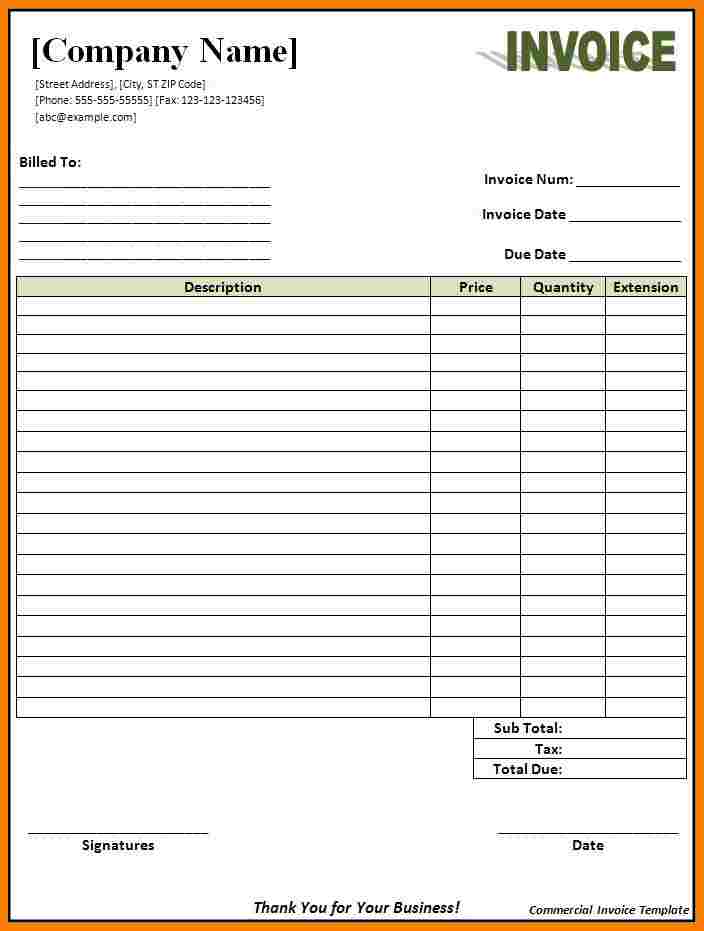 60 The Best Blank Billing Invoice Template Photo with Blank Billing Invoice Template