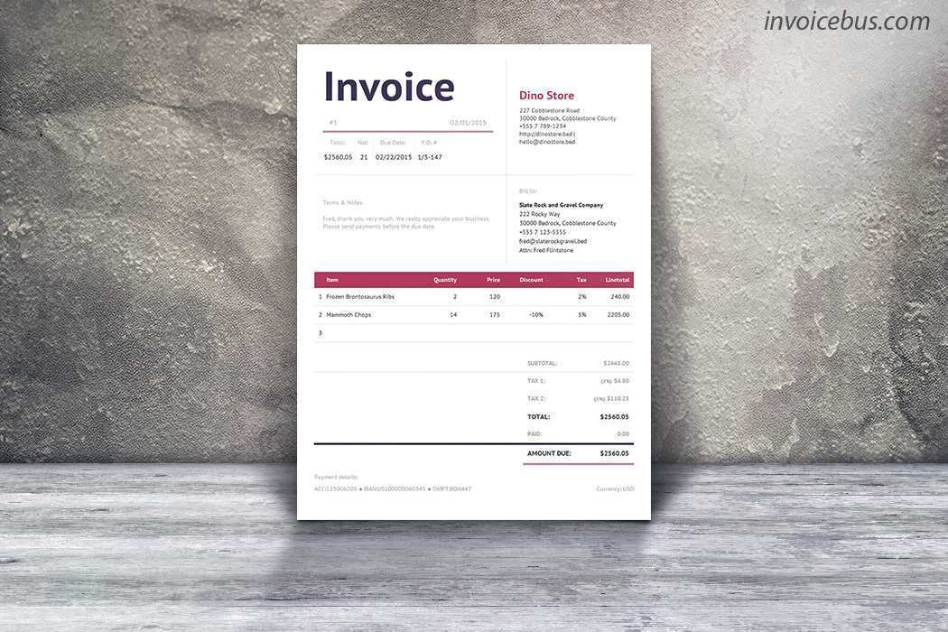 Free Bootstrap Invoice Template