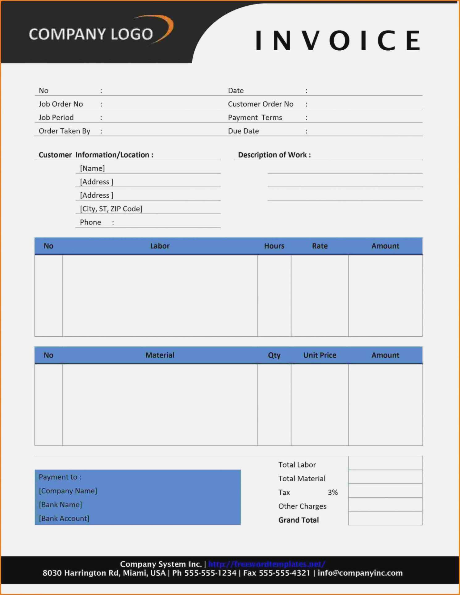 Free Lawn Care Invoice Template templates iesanfelipe edu pe