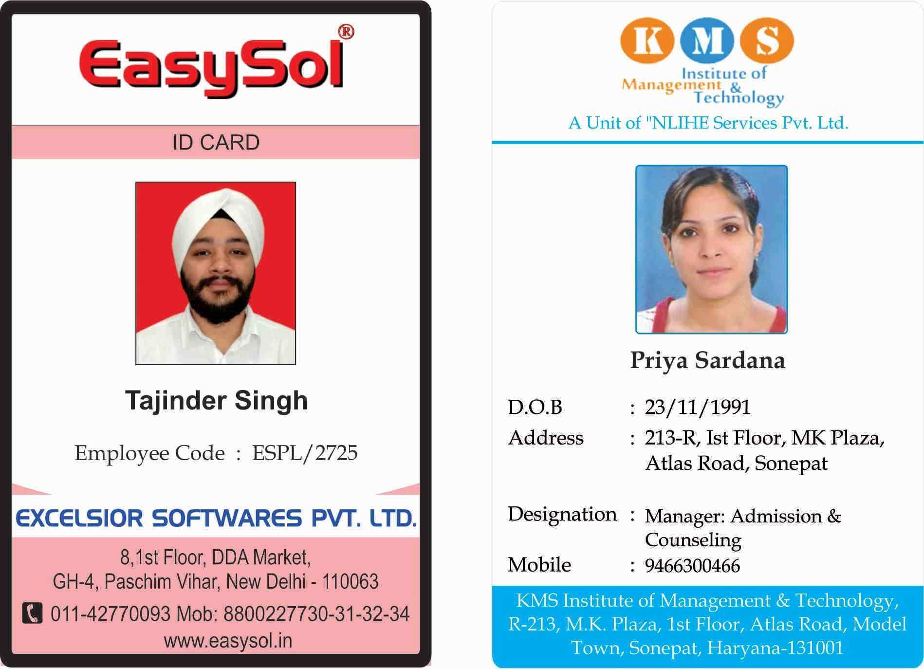 Company Id Card Format Free Download Word