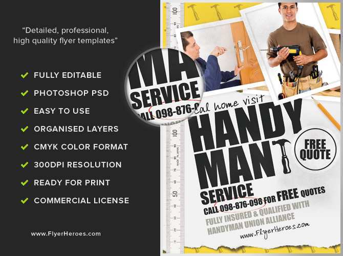 61 How To Create Handyman Flyer Template Free In Word By Handyman Flyer Template Free Cards Design Templates