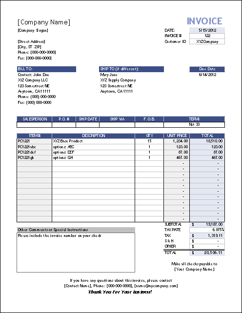 61 Invoice Template Excel Download with Invoice Template Excel