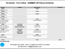 61 Printable Dance Class Schedule Template Formating for Dance Class Schedule Template