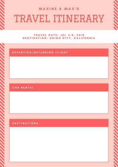 61 Printable Travel Itinerary Template Canva Layouts with Travel ...