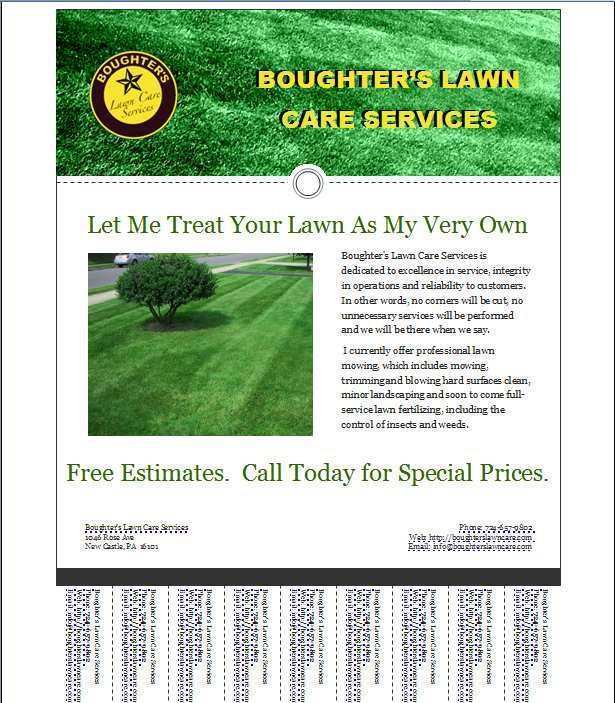 Free Lawn Mowing Flyer Template Cards Design Templates