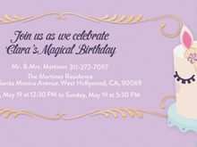 Invitation Card Template Unicorn