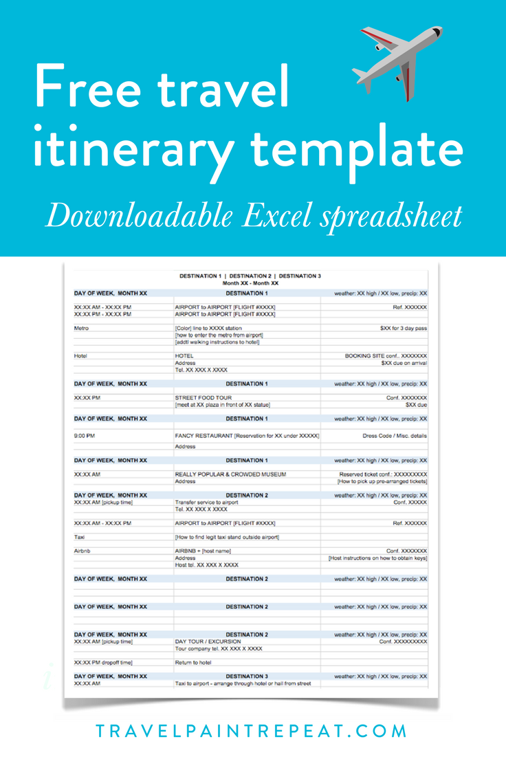 62 Customize Our Free 3 Week Travel Itinerary Template Download for 3 Week Travel Itinerary Template