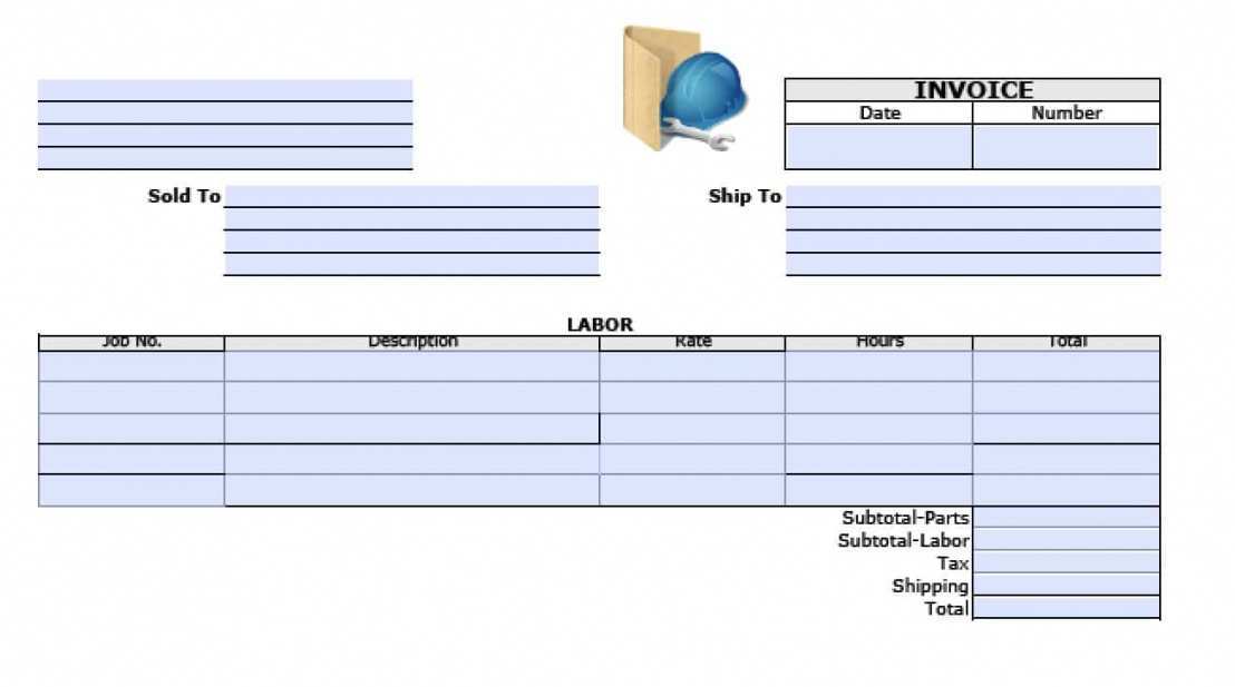 62 Customize Our Free Labor Invoice Template Excel With Stunning Design with Labor Invoice Template Excel