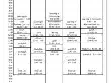 Class Schedule Template For Teachers