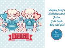 62 Free Printable Twins Birthday Card Template For Free for Twins Birthday Card Template