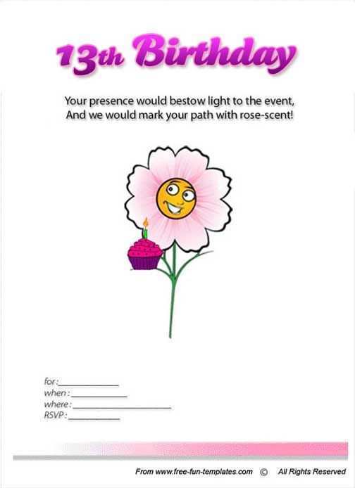 62 How To Create 13Th Birthday Card Template in Word for 13Th Birthday Card Template