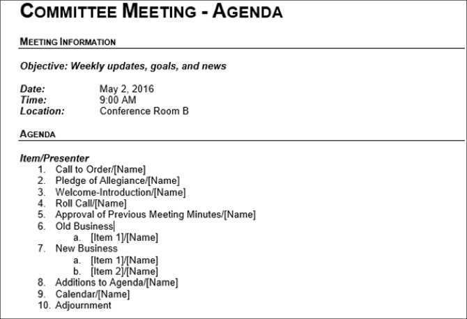 62-online-housekeeping-meeting-agenda-template-download-by-housekeeping