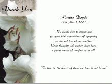 62 Standard Thank You Card Template For Funeral Formating by Thank You Card Template For Funeral