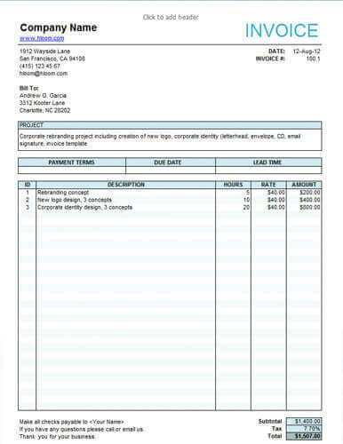 62 The Best Hourly Work Invoice Template Download by Hourly Work Invoice Template