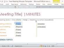 Microsoft Office 2010 Meeting Agenda Template