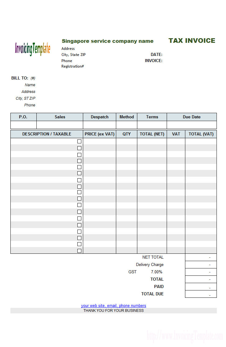 Withholding Tax Invoice Template Nz