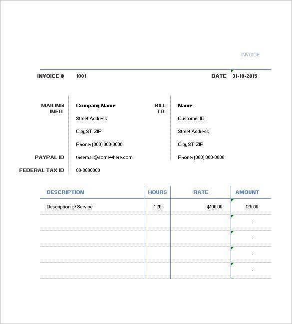 63 Best Blank Hourly Invoice Template Formating with Blank Hourly Invoice Template