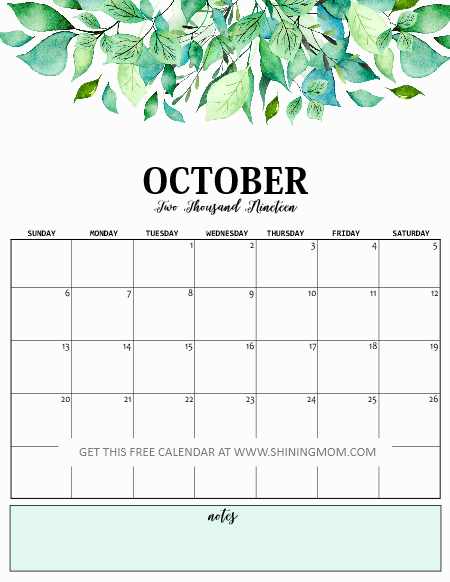 63 Best Daily Calendar Template October 2019 Now with Daily Calendar Template October 2019