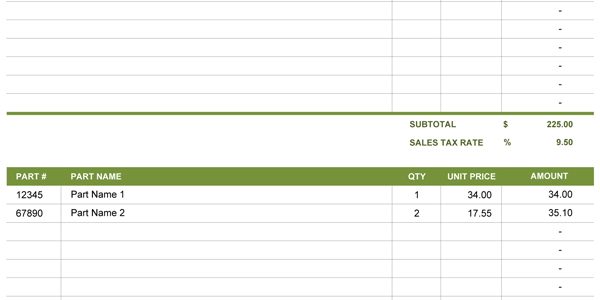 63 Create Repair Invoice Template Excel Maker with Repair Invoice Template Excel