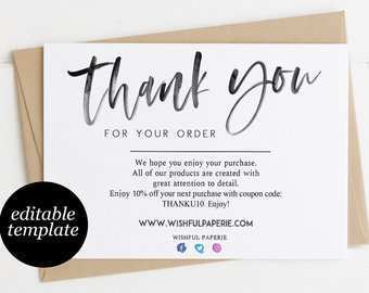 63 Creating Thank You Card Template Etsy Now with Thank You Card Template Etsy