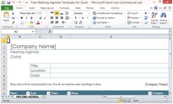 63 Format Meeting Agenda Template Excel Photo for Meeting Agenda Template Excel