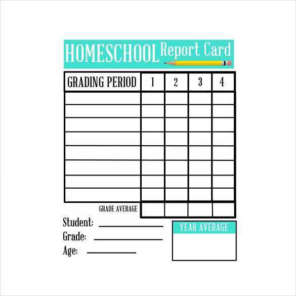 63 Format Report Card Template For Homeschool With Stunning Design with Report Card Template For Homeschool