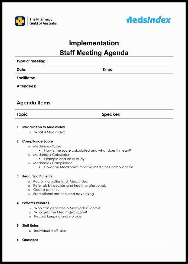 63 Free Printable Church Staff Meeting Agenda Template Now for Church Staff Meeting Agenda Template