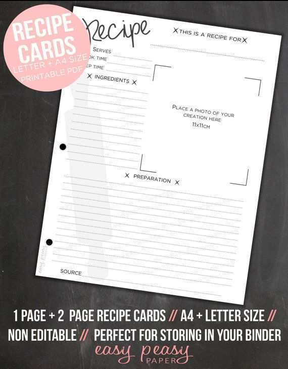 63 Online Recipe Card Template 8 5 X 11 for Ms Word with Recipe Card Template 8 5 X 11