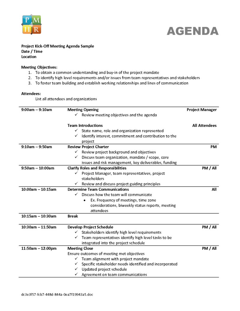 63 Printable Meeting Agenda Template With Attendees Formating with Meeting Agenda Template With Attendees