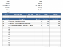 Motor Vehicle  Invoice Template