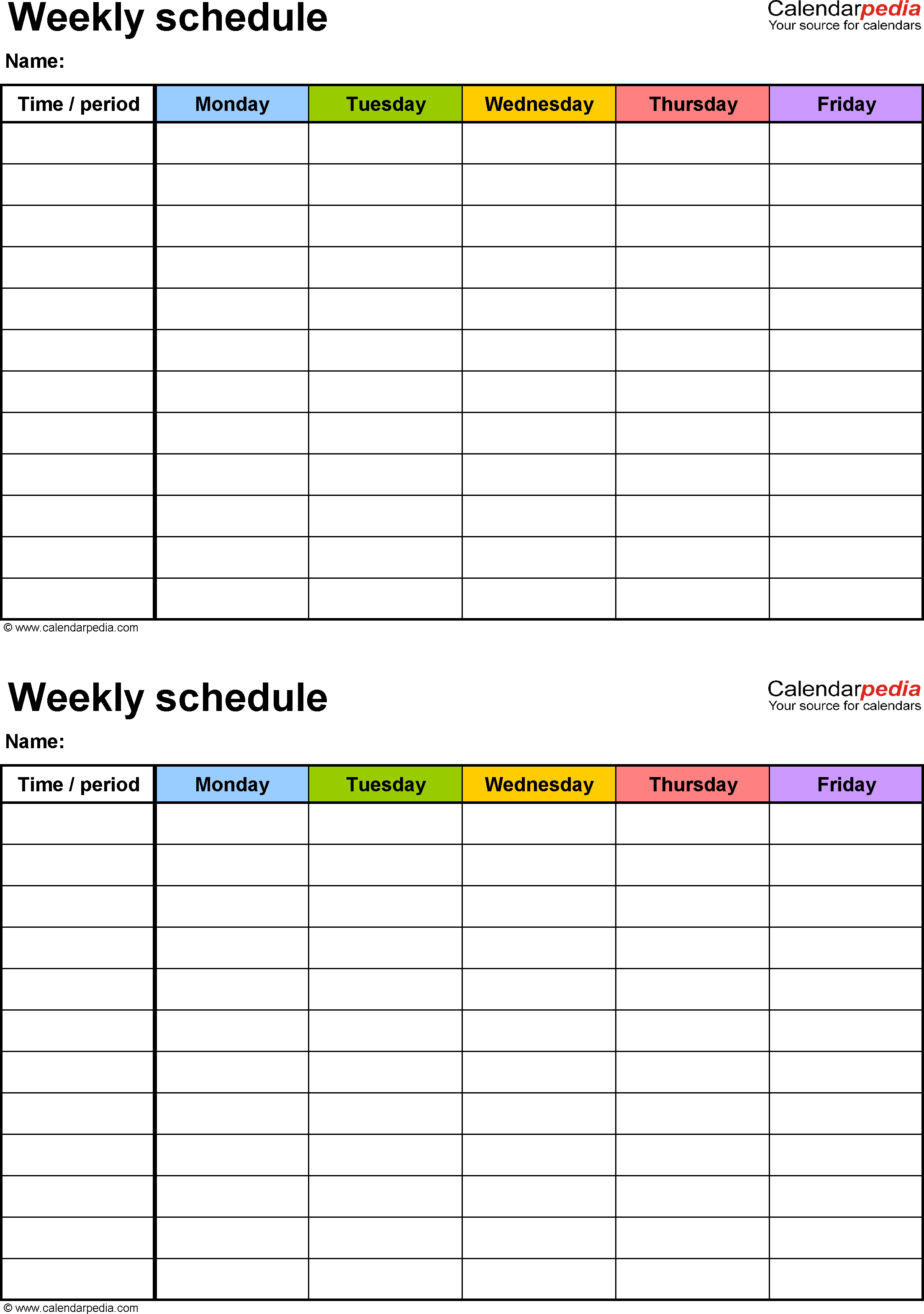 63 Printable Simple Class Schedule Template for Ms Word for Simple Class Schedule Template