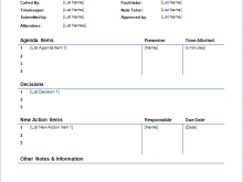 Llc Meeting Agenda Template