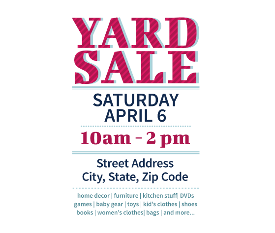 64 Best Community Yard Sale Flyer Template For Free for Community Yard Sale Flyer Template
