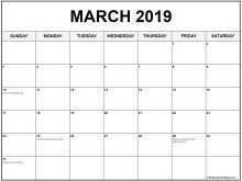 64 Best Daily Calendar Template March 2019 for Ms Word with Daily Calendar Template March 2019