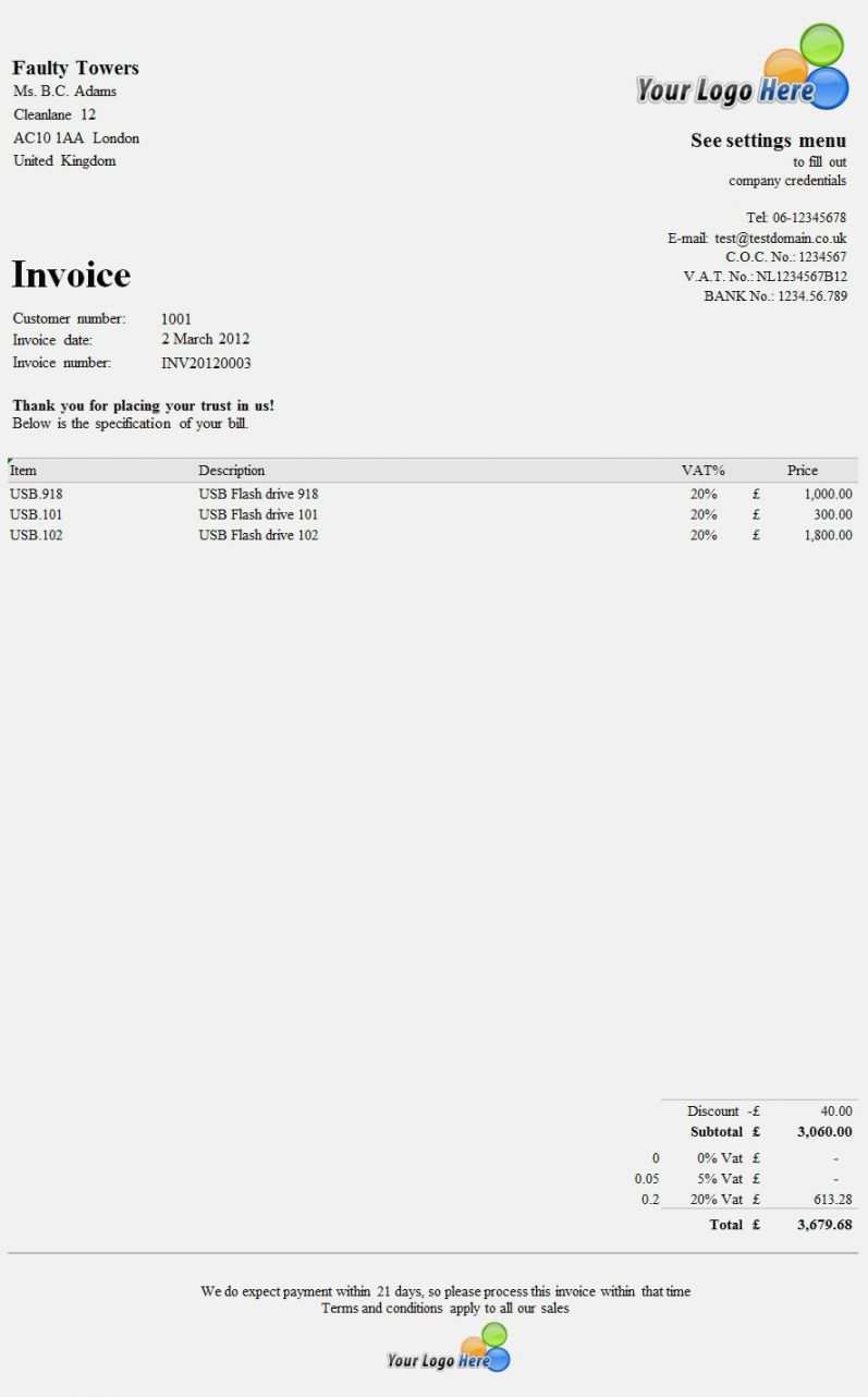 64 Blank Free Printable Vat Invoice Template Uk for Ms Word for Free Printable Vat Invoice Template Uk