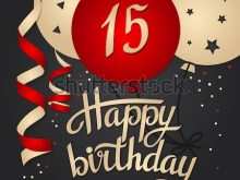 64 Creative 15Th Birthday Card Template For Free by 15Th Birthday Card Template