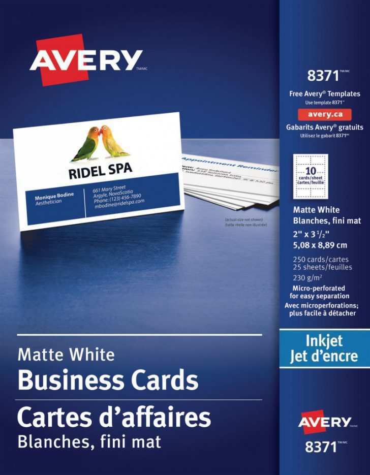 Avery 8371 Business Card Template