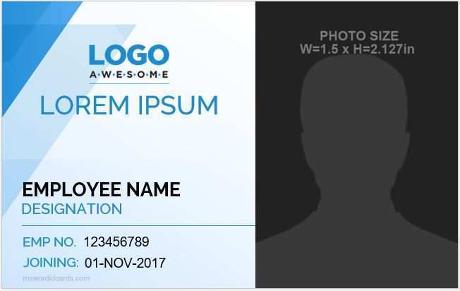 64 Customize Our Free Employee Id Card Template In Word Layouts for ...