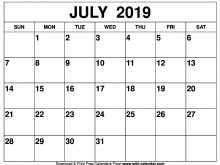 64 Free Printable Daily Calendar Template July 2019 Layouts by Daily Calendar Template July 2019