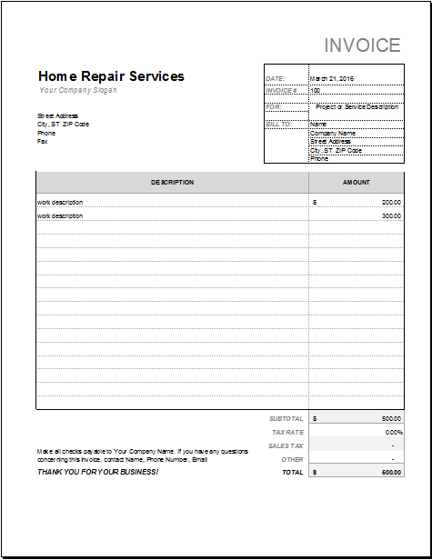 64 How To Create Invoice Template For Repair in Word for Invoice Template For Repair