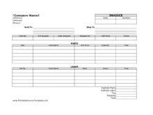 64 How To Create Parts And Labor Invoice Template in Word with Parts And Labor Invoice Template