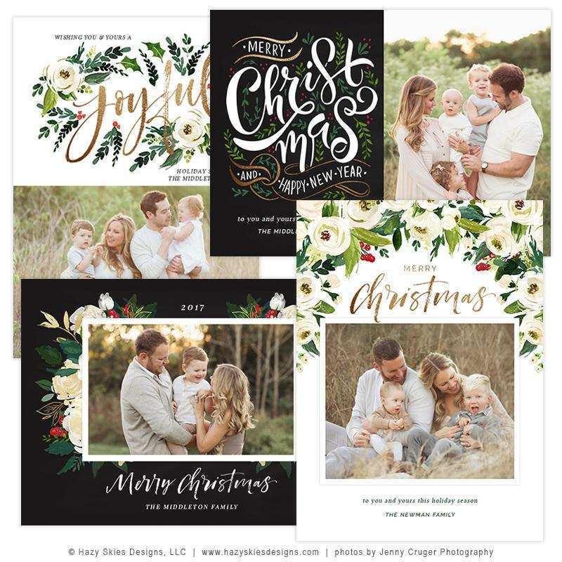 64 Report 5 Photo Christmas Card Template PSD File for 5 Photo Christmas Card Template