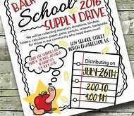 64 Standard Back To School Supply Drive Flyer Template Templates with Back To School Supply Drive Flyer Template