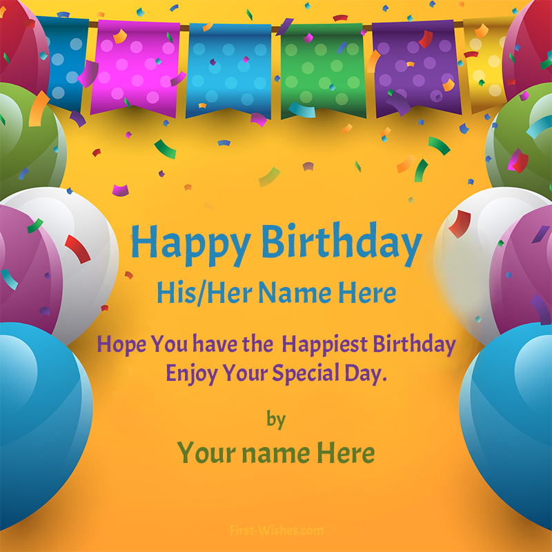 Birthday Card Maker Online With Name - Cards Design Templates