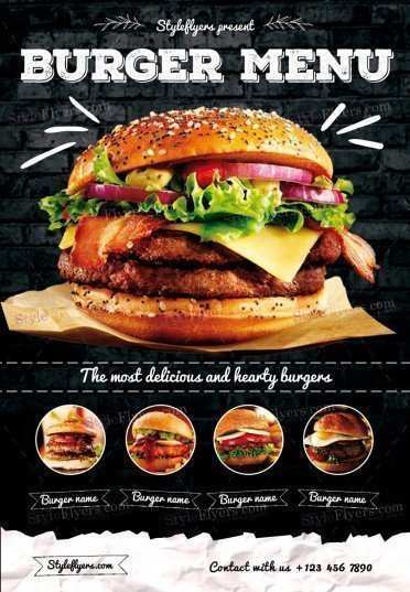 64 Visiting Burger Flyer Template in Photoshop with Burger Flyer Template